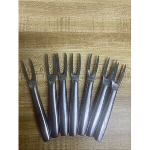 Set Of 7 Stainless Steel Kalmar Designs Appetizer Corn Skewer Cocktail Forks MCM